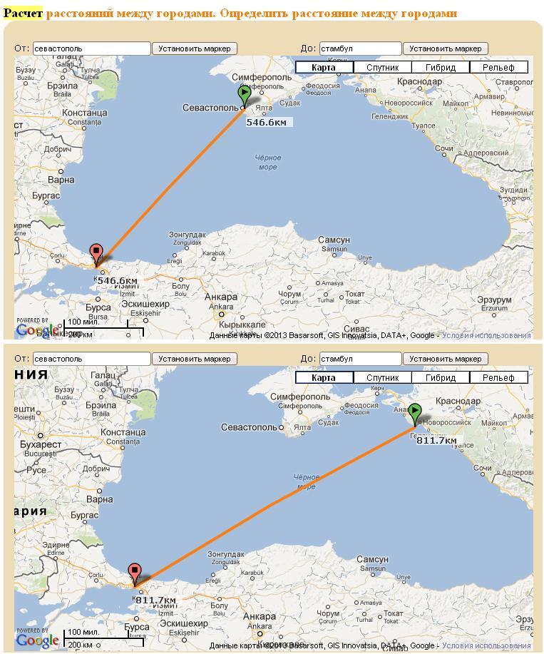 Карта крым турция